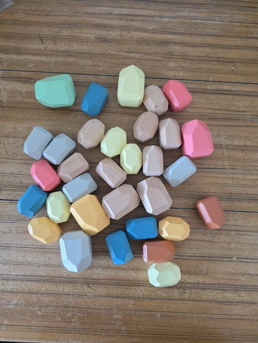 montessori style wooden stacking stones
